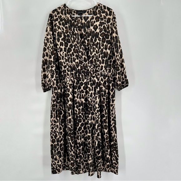 Lane Bryant brown animal print dress size 18 - Picture 1 of 9